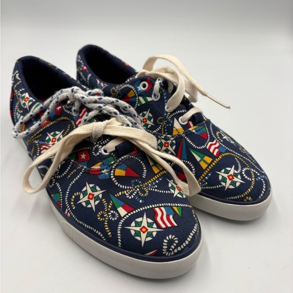 Liz Claiborne Shoes - Vintage Liz Claiborne Nautical Canvas Sneakers Navy Blue Womens Size 7M